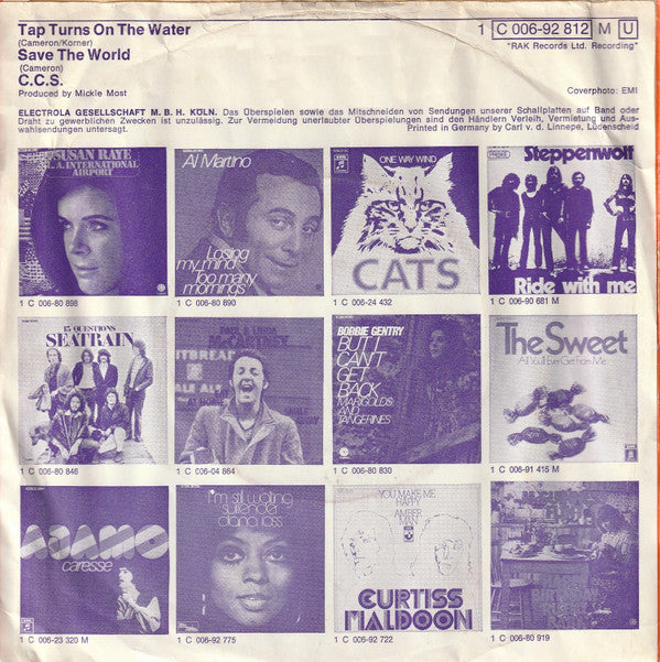CCS : Tap Turns On The Water (7", Single, Mono)
