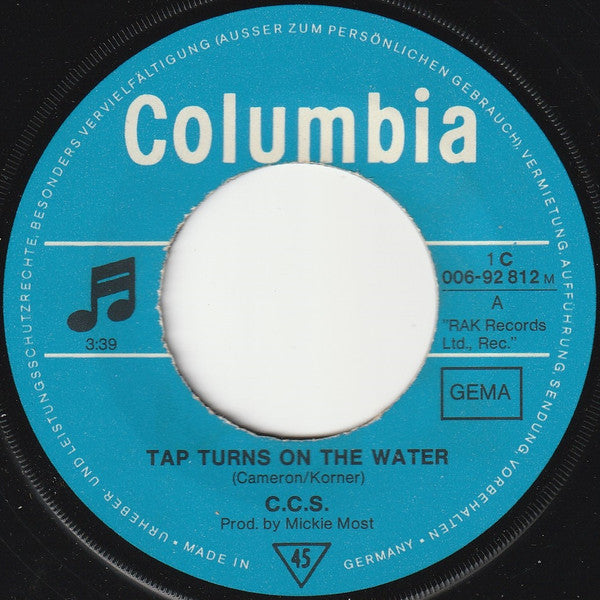 CCS : Tap Turns On The Water (7", Single, Mono)