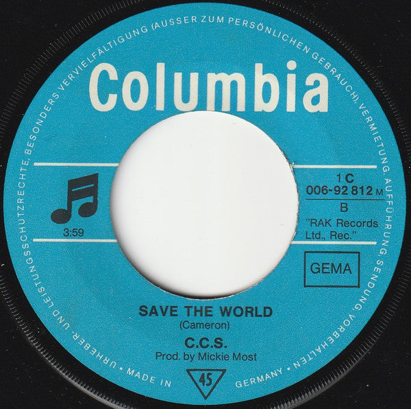 CCS : Tap Turns On The Water (7", Single, Mono)