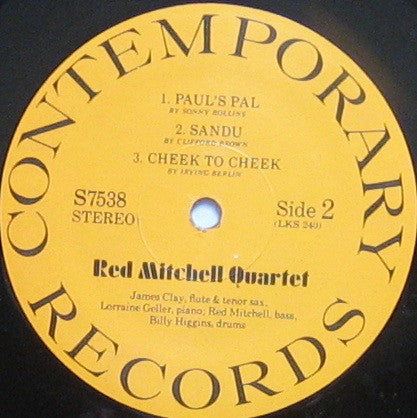 Red Mitchell Quartet : Red Mitchell Quartet (LP, Album, RE)