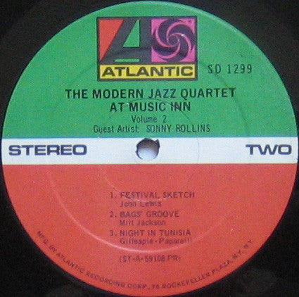 The Modern Jazz Quartet Guest Artist: Sonny Rollins : The Modern Jazz Quartet At Music Inn — Volume 2 (LP, Album, RE, Pre)