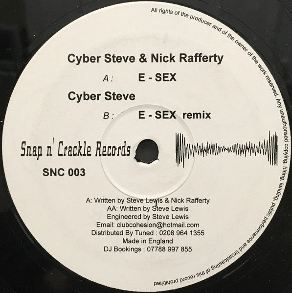 Cyber Steve & Nick Rafferty : E-Sex (12")