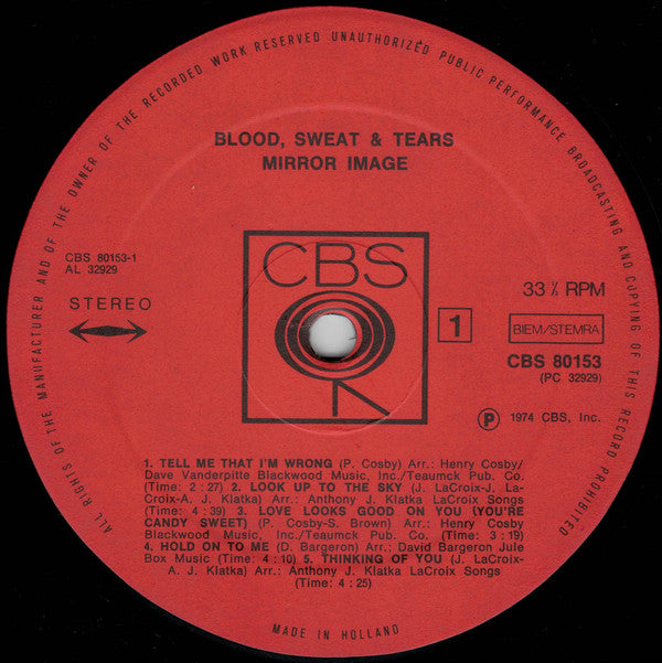 Blood, Sweat And Tears : Mirror Image (LP, Album)