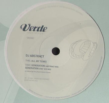 DJ Abstract : All My Tears (12")