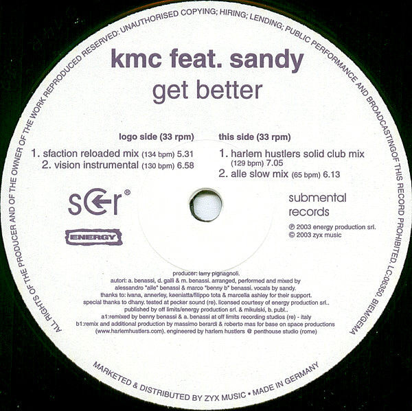KMC (2) Feat. Sandy : Get Better (12")
