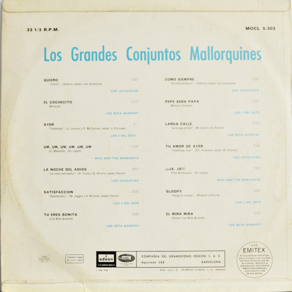 Various :  Los Grandes Conjuntos Mallorquines (LP, Comp)