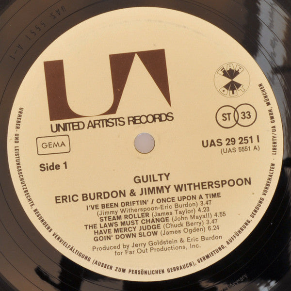Eric Burdon & Jimmy Witherspoon : Guilty! (LP, Album, Gat)