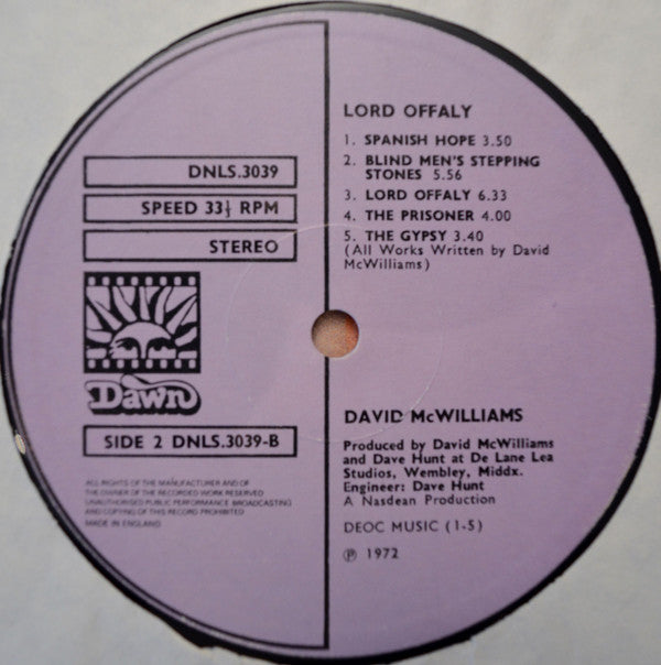 David McWilliams : Lord Offaly (LP, Album)