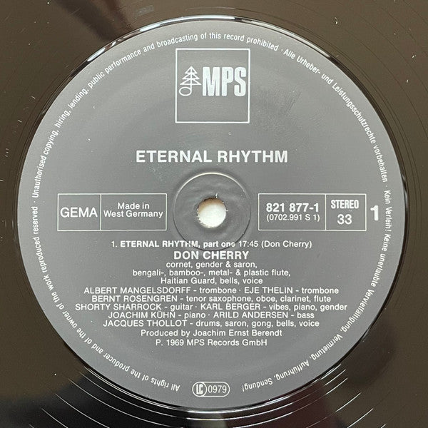 Don Cherry : Eternal Rhythm (LP, Album, RE)