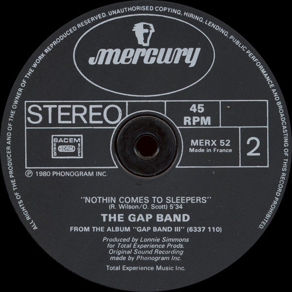 The Gap Band : Burn Rubber On Me (Why You Wanna Hurt Me) (12", Single)