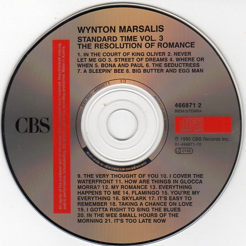Wynton Marsalis : Standard Time Vol. 3 - The Resolution Of Romance (CD)