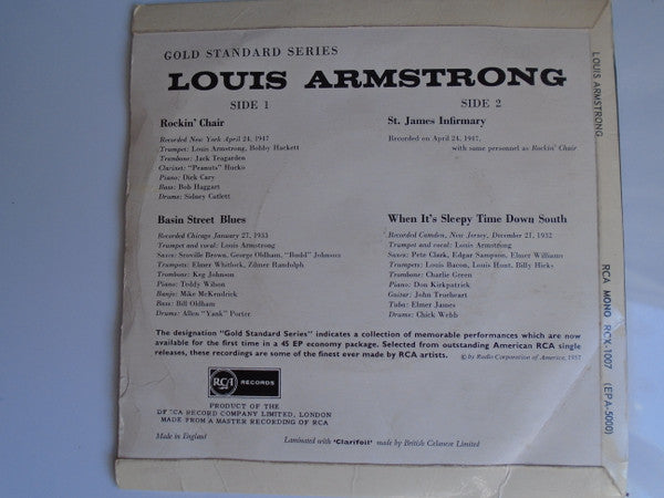 Louis Armstrong And His Orchestra : Louis Armstrong (7", EP, Comp, RE, Fou)