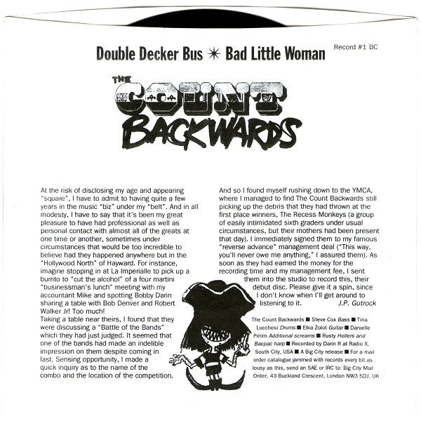 The Count Backwards (2) : Double Decker Bus	/ Bad Little Woman (7", S/Sided)