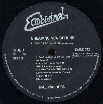 Mal Waldron : Breaking New Ground (LP, Album)
