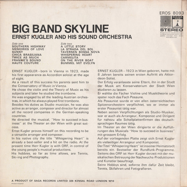 Ernst Kugler Und Sein Orchester : Big Band Skyline (LP, Album)
