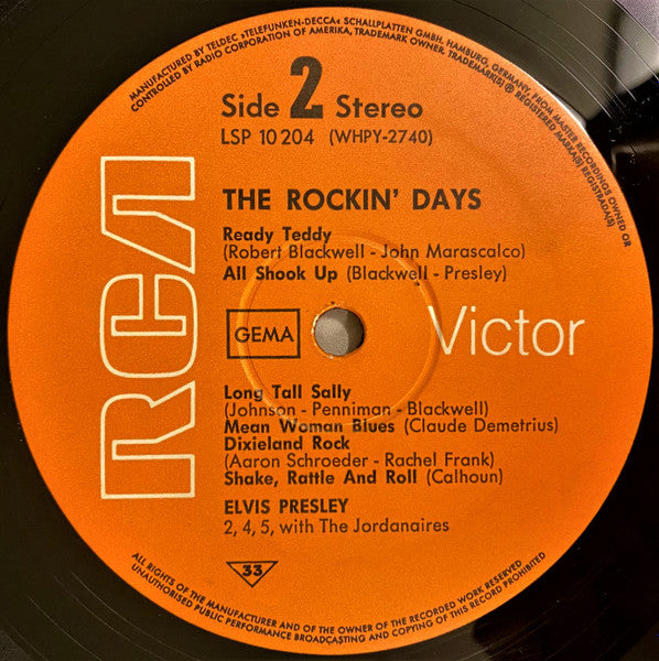 Elvis Presley : The Rockin' Days (LP, Album, Comp)