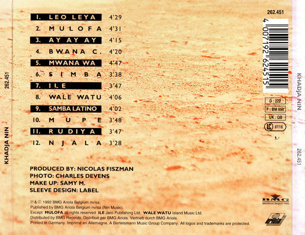 Khadja Nin : Khadja Nin (CD, Album, Ora)