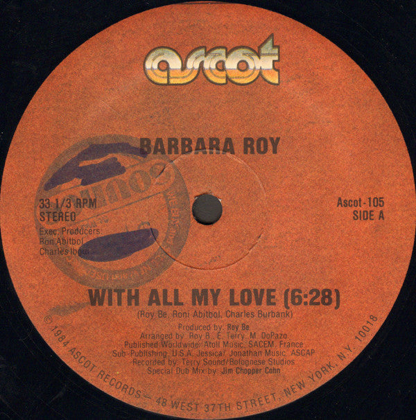 Barbara Roy : With All My Love (12", Red)