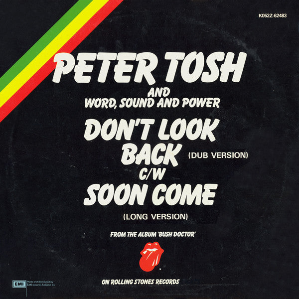 Peter Tosh And Word, Sound And Power : Don't Look Back (Dub Version) / Soon Come (Long Version) (12", Ltd)