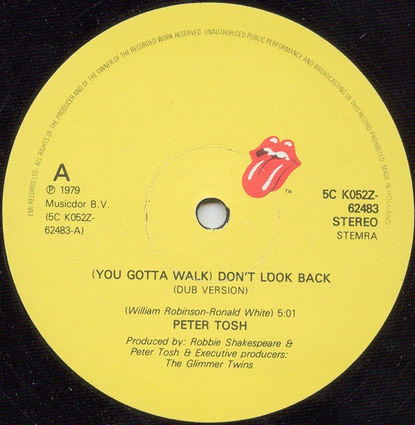 Peter Tosh And Word, Sound And Power : Don't Look Back (Dub Version) / Soon Come (Long Version) (12", Ltd)