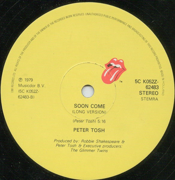Peter Tosh And Word, Sound And Power : Don't Look Back (Dub Version) / Soon Come (Long Version) (12", Ltd)