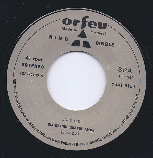 José Cid : Um Grande, Grande Amor (7", Single)