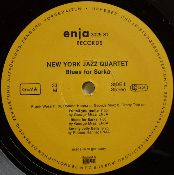 New York Jazz Quartet : Blues For Sarka (LP, Album)
