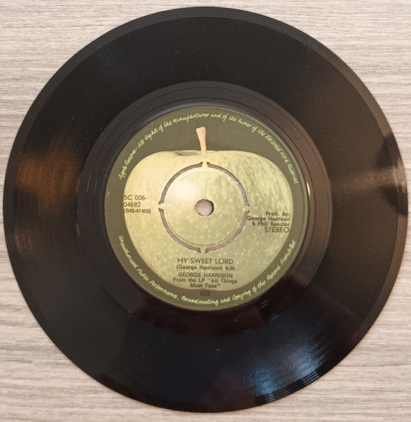 George Harrison : My Sweet Lord  (7", Single, Pus)