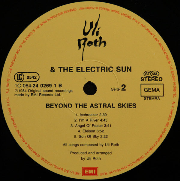 Electric Sun : Beyond The Astral Skies (LP, Album, Gat)