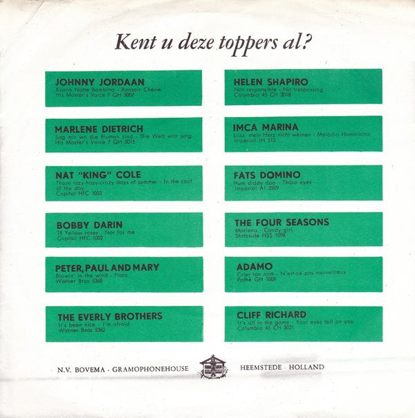 Adamo : Tombe La Neige / Car Je Veux (7", Single, 4-P)