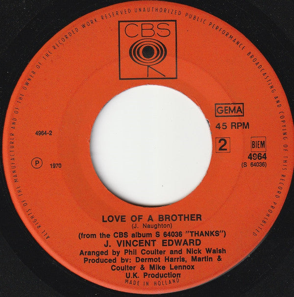 J. Vincent Edwards : Who Are My Friends (7", Single)