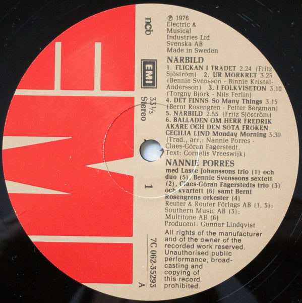 Nannie Porres : Närbild (LP, Album)