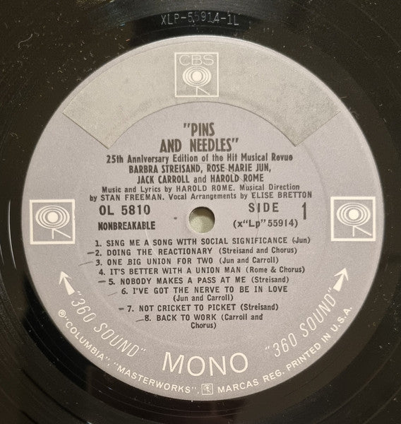 Harold Rome : Pins And Needles (LP, Album, Mono)