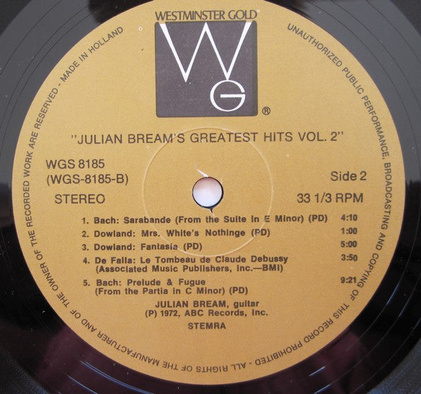 Julian Bream : Julian Bream's Greatest Hits Volume Two (LP, Comp)