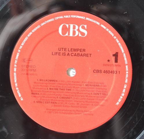 Ute Lemper : Life Is A Cabaret (LP, Album)