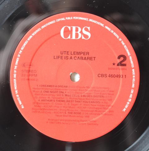 Ute Lemper : Life Is A Cabaret (LP, Album)