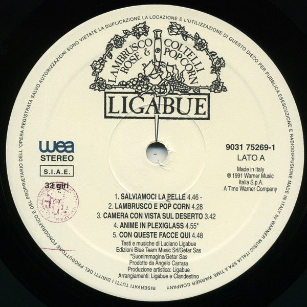 Ligabue* : Lambrusco Coltelli Rose & Pop Corn (LP, Album)