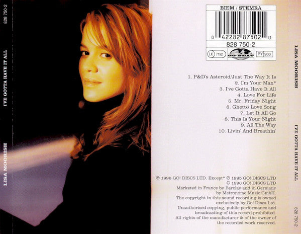 Lisa Moorish : I've Gotta Have It All (CD, Album)