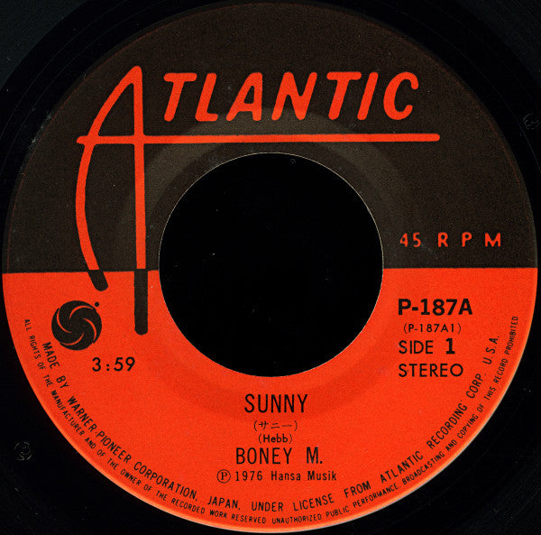 Boney M. = Boney M. : サニー = Sunny (7", Single)