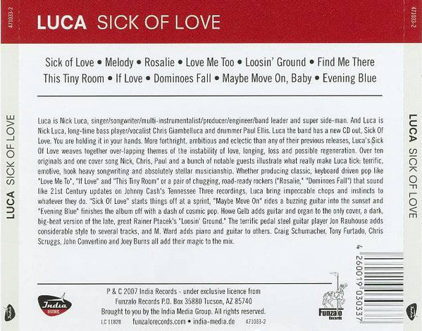 Nick Luca : Sick Of Love (CD, Album)