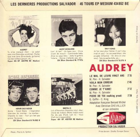 Audrey Arno : Le Mal De Leurs Vingt Ans (7", EP)