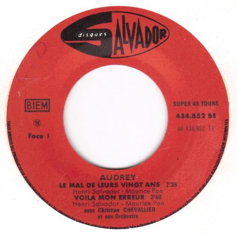 Audrey Arno : Le Mal De Leurs Vingt Ans (7", EP)