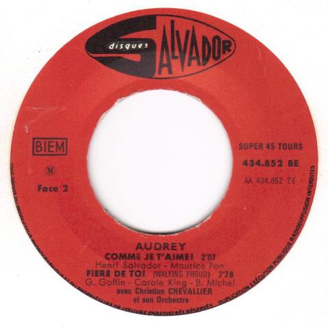 Audrey Arno : Le Mal De Leurs Vingt Ans (7", EP)