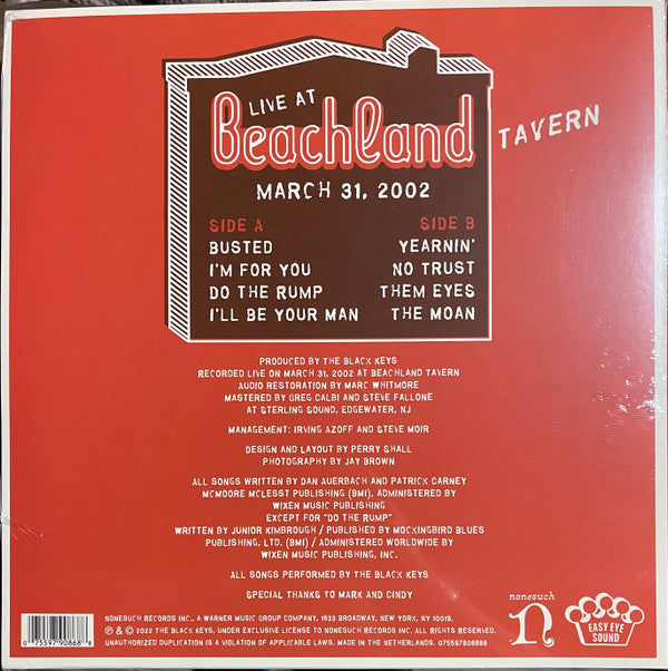 The Black Keys : Live At Beachland Tavern March 31, 2002 (LP, Album, RSD, Ltd, RE, Tan)