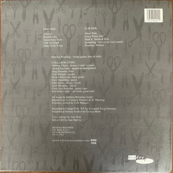 Barbara Manning : Lately I Keep Scissors (LP, Album)