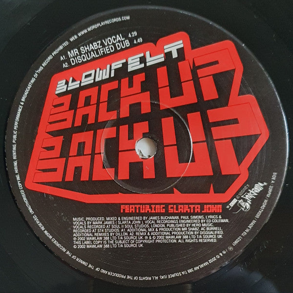 Blowfelt : Back Up Back Up (12")