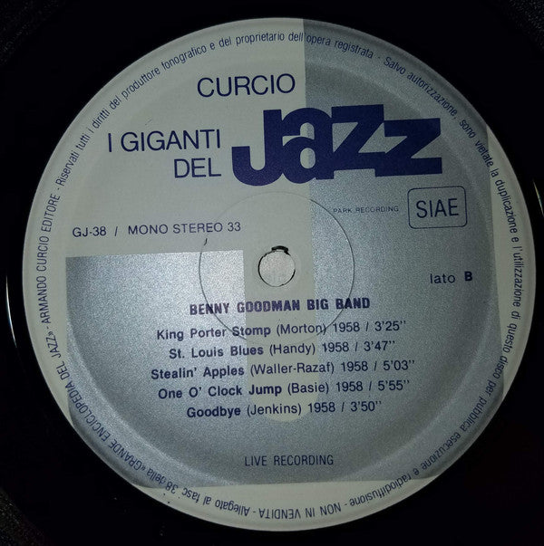 Benny Goodman And His Orchestra, Taft Jordan, Zoot Sims, Billy Bauer : I Giganti Del Jazz 38 (LP, Album)