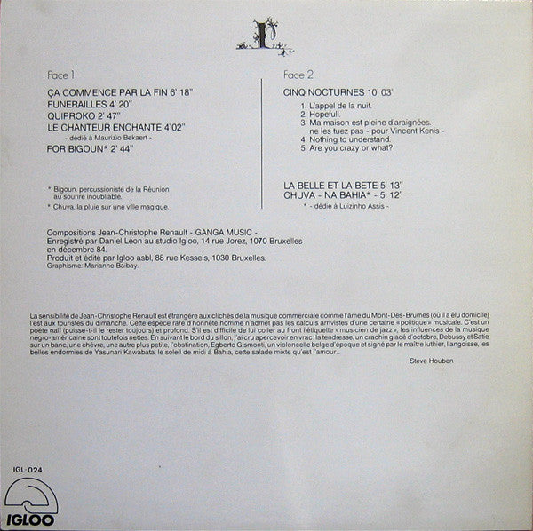 Jean-Christophe Renault : Touche A Touche - Piano Solo (LP, Album)