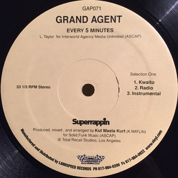 Grand Agent : Every Five Minutes (12")