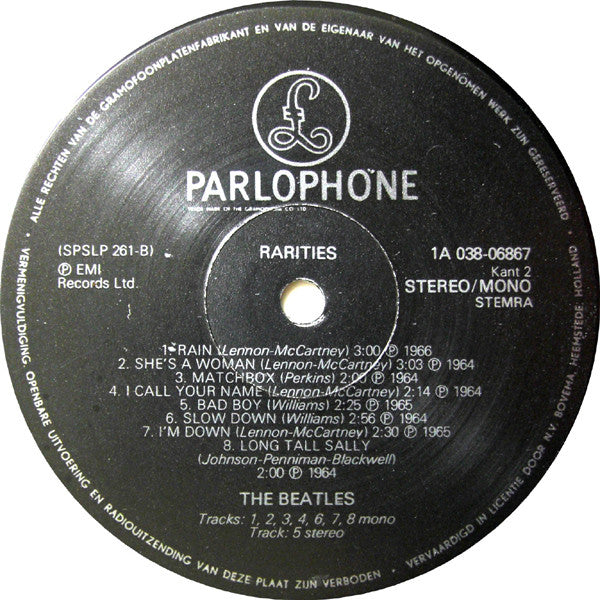 The Beatles : Rarities (LP, Comp, Mono, RE)